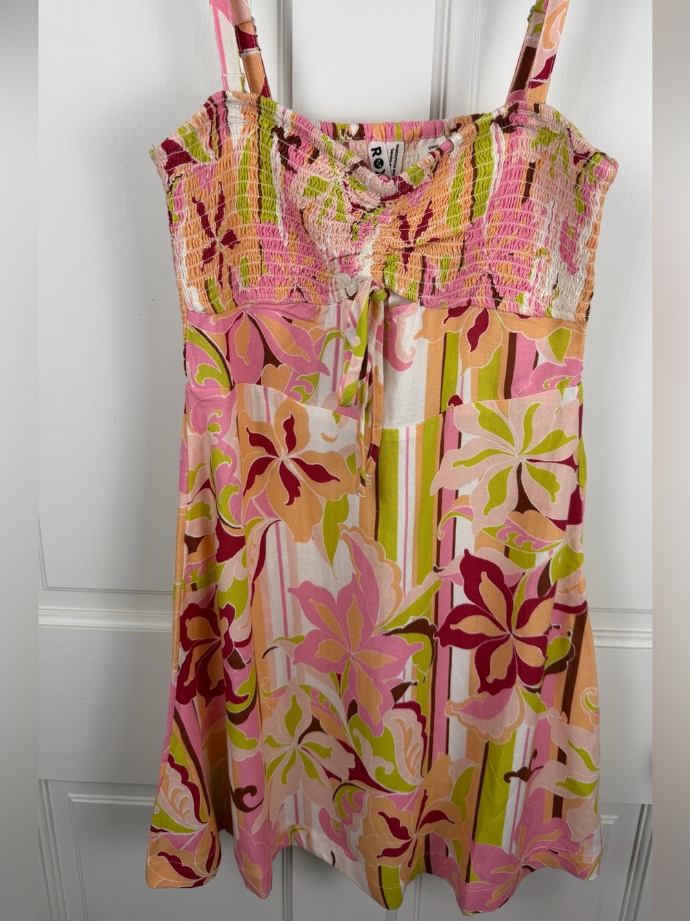 NWT Roxy Pink Floral Smocked Tube Dress